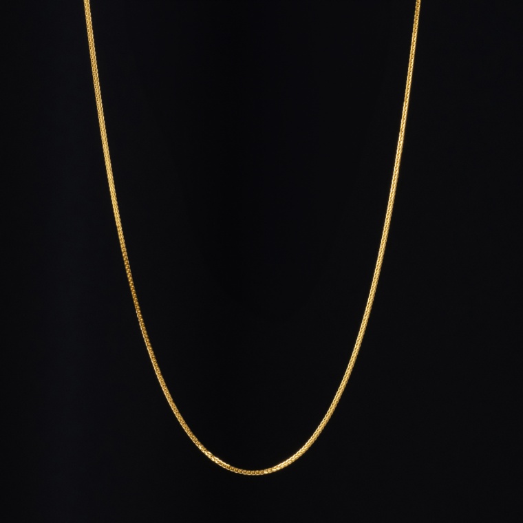 純金シャイニーカットスピガチェーンネックレススライドアジャスター付