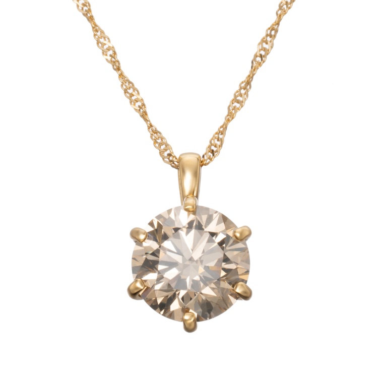 18KYG ダイヤモンド ペンダント 1.5ctUP 鑑定書付