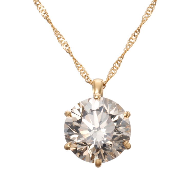 18KYG ダイヤモンド ペンダント 2.0ctUP 鑑定書付