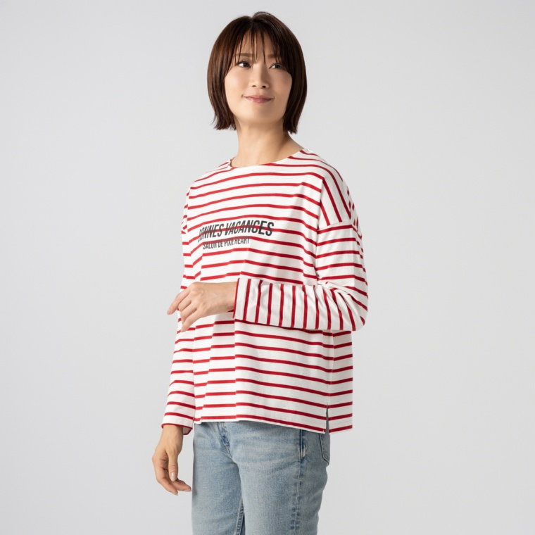 Pixie Heart ヴァカンスプリント ボーダープルオーバー