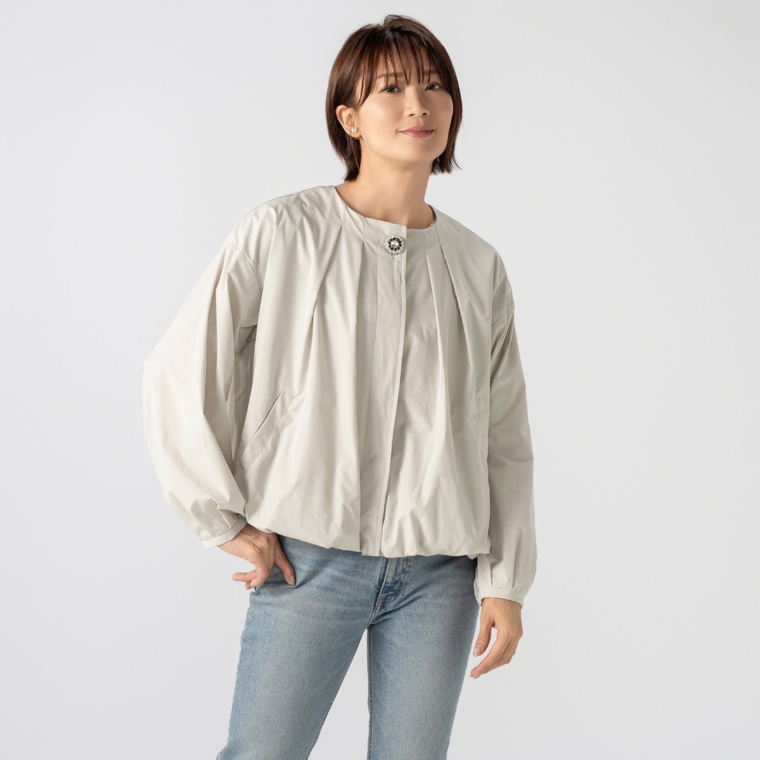 Pixie Heart ビジュー釦アクセントふわっとブルゾン