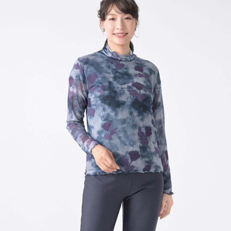 Provador ぼかしアート シアーストレッチプルオーバー