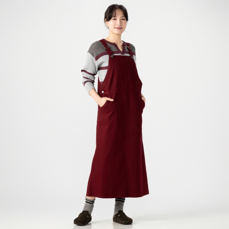 Carney ゆったり快適 オーバオールスカート