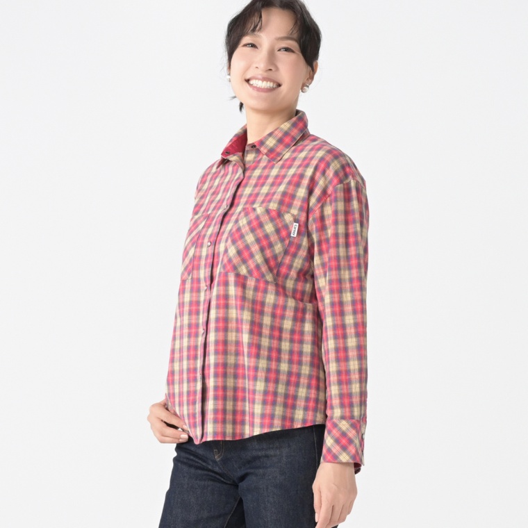 Carney こなれニュアンス オンブレチェックシャツ