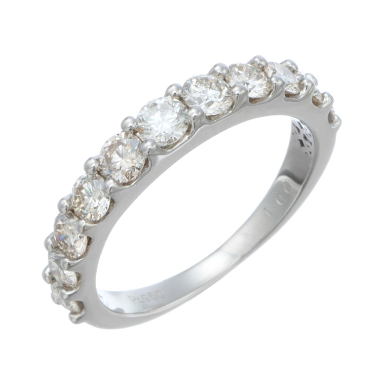 PT950 ダイヤモンド ハーフエタニティーリング 計1.0ctUP