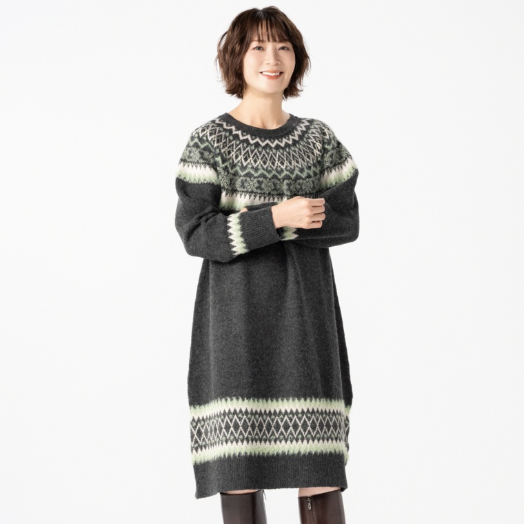 UNILOA3C ノルディックニットワンピース