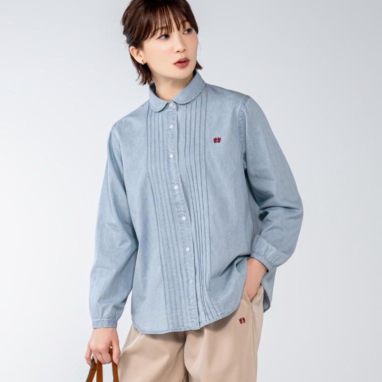 McGREGOR CLASSIC ピンタックブラウスデニムシャツ