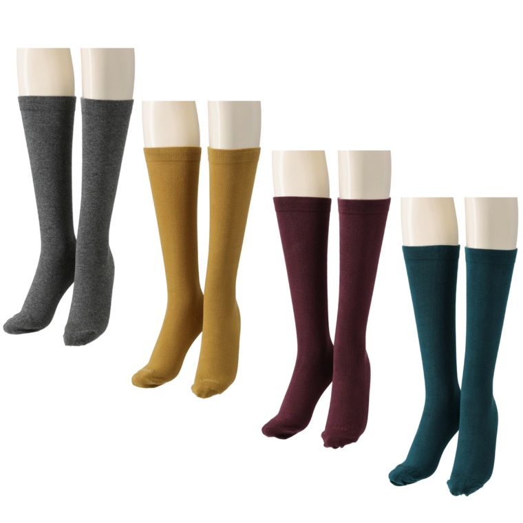 ジャヴィ 綿混着圧ハイソックス4足セット ネット限定