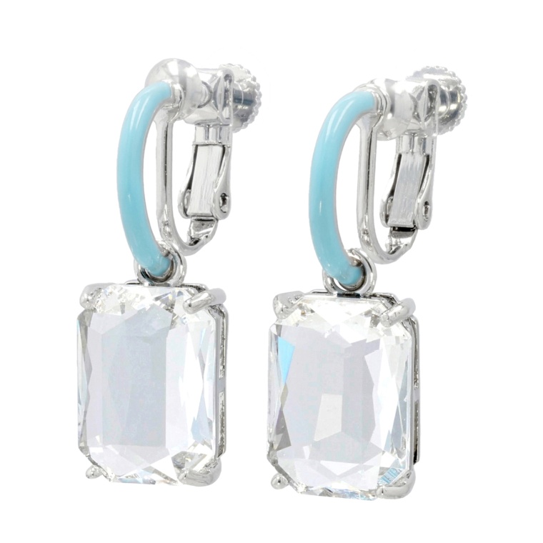 JinkaNezu ビジューガラス クリアシャイン イヤリング/ピアス