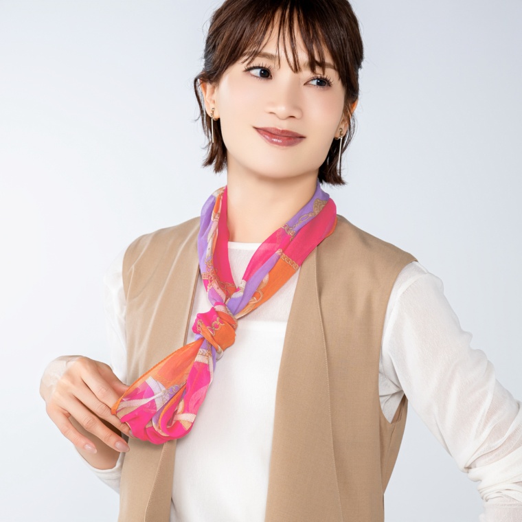KINUWA 横浜シルクシフォンループストール&スカーフリング