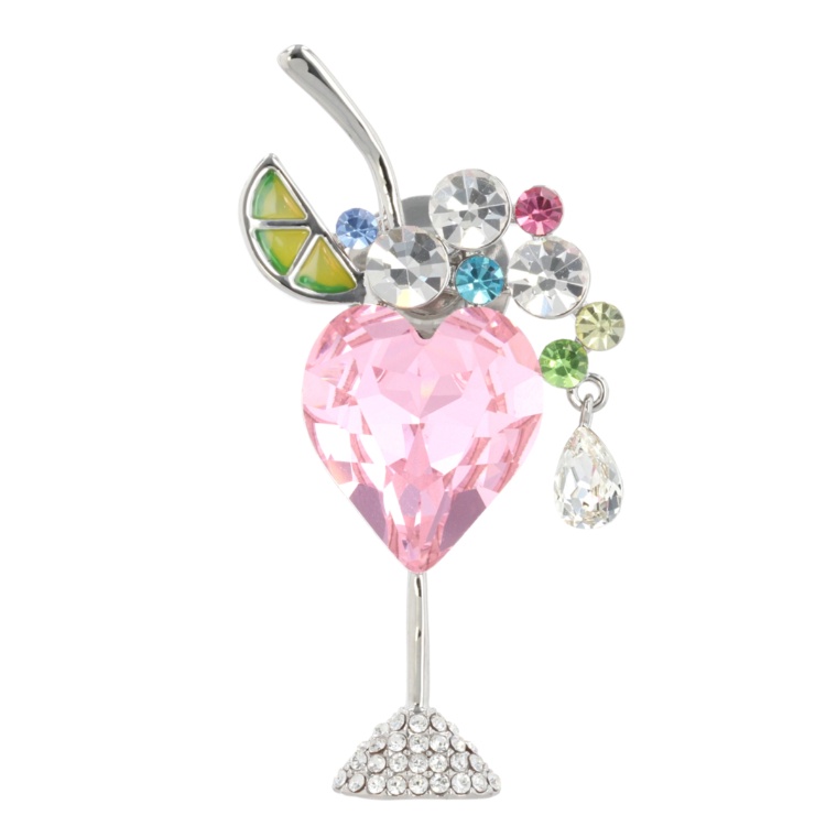JinkaNezu クリスタルガラス ハートカクテル タックピン