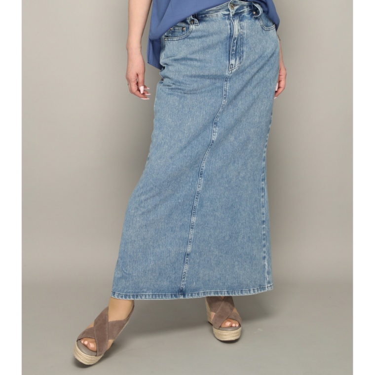 Anne Coquine ストレッチインレイデニムロングタイトスカート