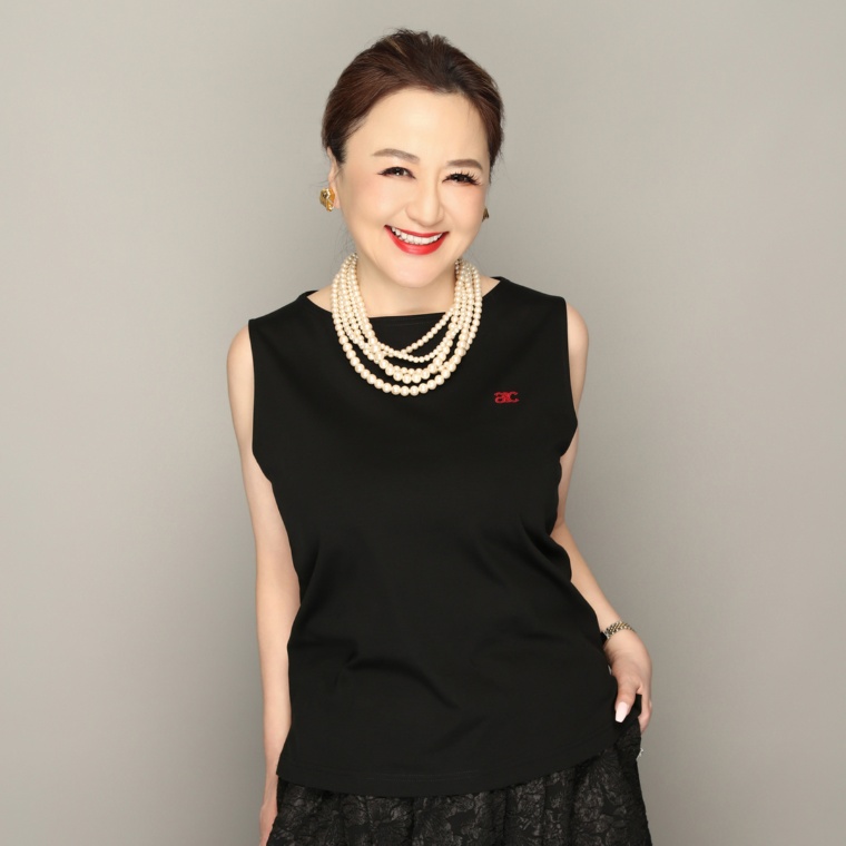 Anne Coquine シルケットスムースacロゴ刺繍タンクトップ