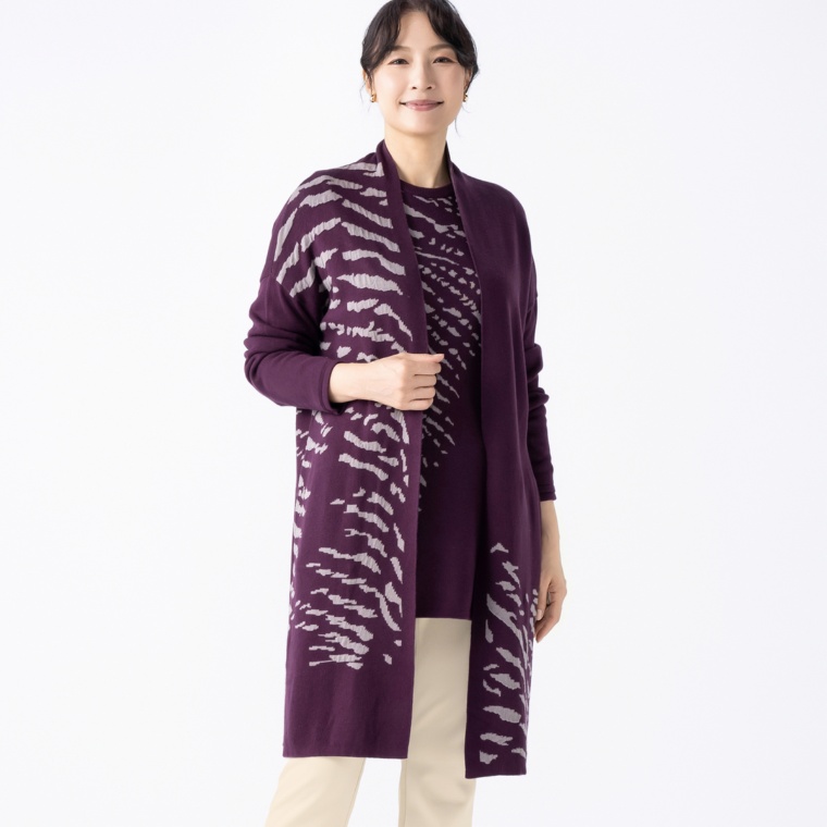 BOUTIQUE JUNKO ゼブラ柄ジャガードカーディガン