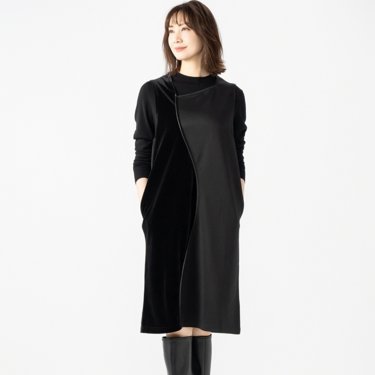 BOUTIQUE JUNKO カーブ切替ジャンパースカート