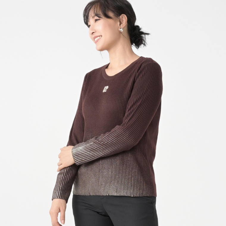 PCD グラデーション箔プリントニットプルオーバー