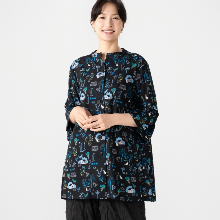 PALLE&Annika Huett ガーデンプリントチュニックブラウス