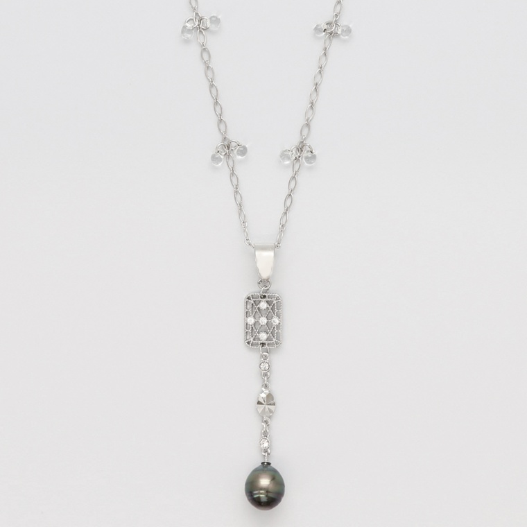 越田雅哉 黒蝶真珠 デザインネックレス