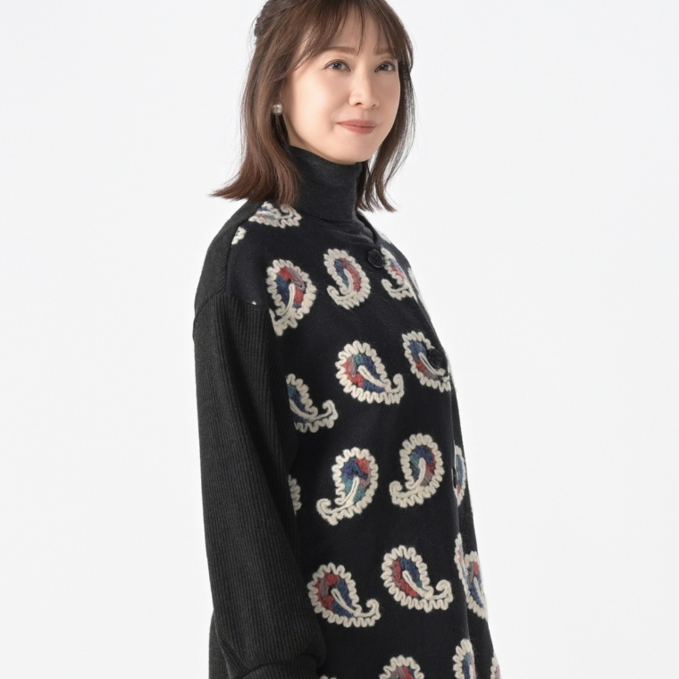 Monte Milano 立体刺繍ロングカーディガン