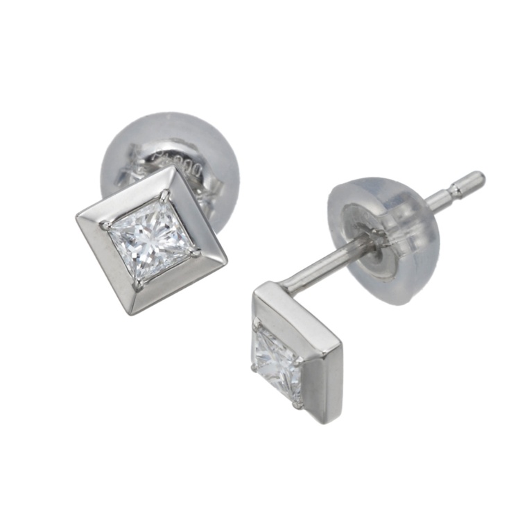 PT900 Dカラーダイヤモンド イヤリング/ピアス 計0.2ctUP