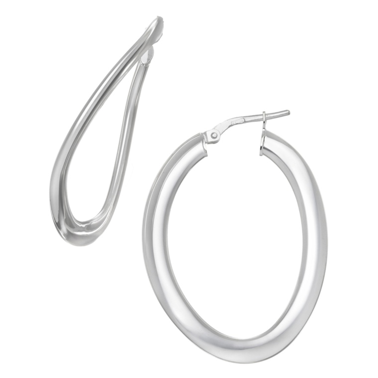 UNOAERRE シルバー925 フラット ウェイブ ピアス