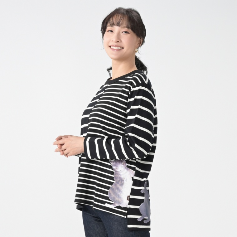 わちふぃーるど ダヤン&チップ ボーダープルオーバー