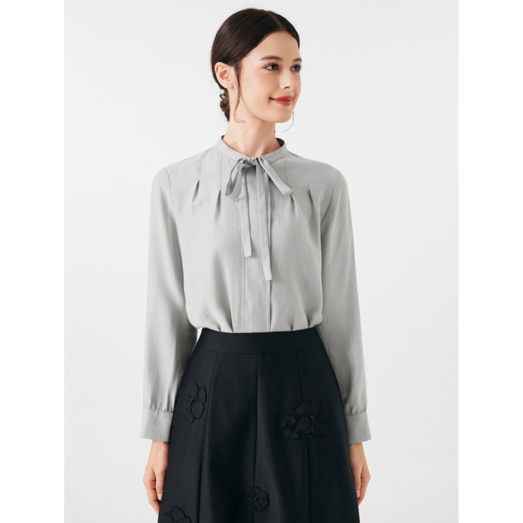 FEE CERISE ボウタイスタンドカラーブラウス