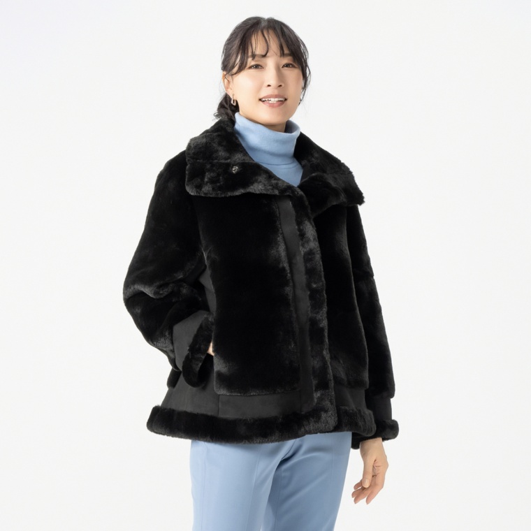 リアール リバーシブルフェイクムートンブルゾン