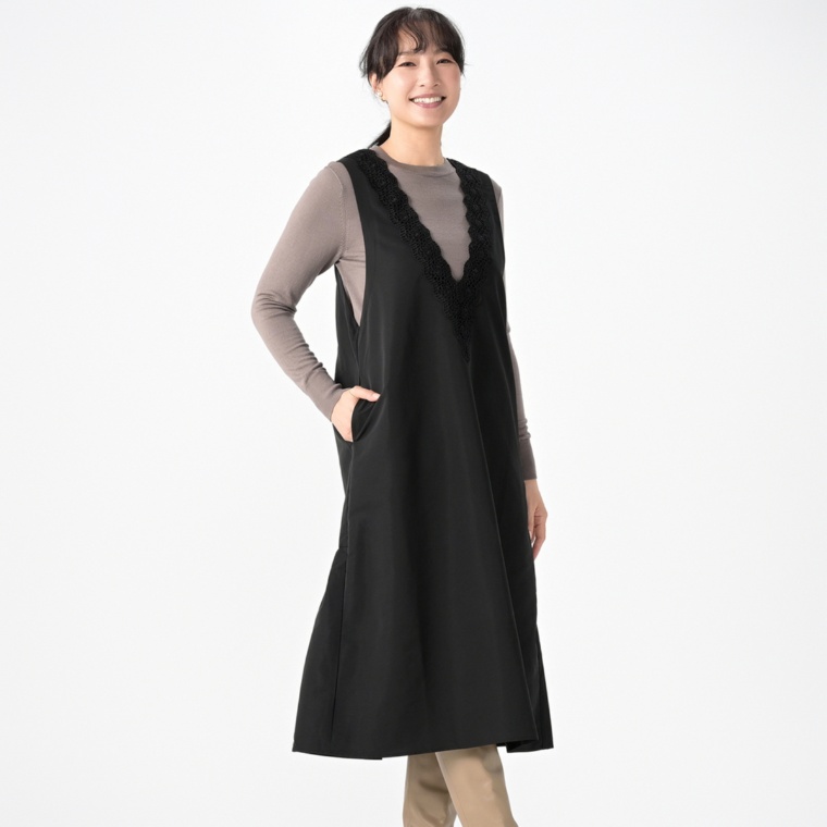 &LOVE フラワースカラレースの撥水ジャンスカ