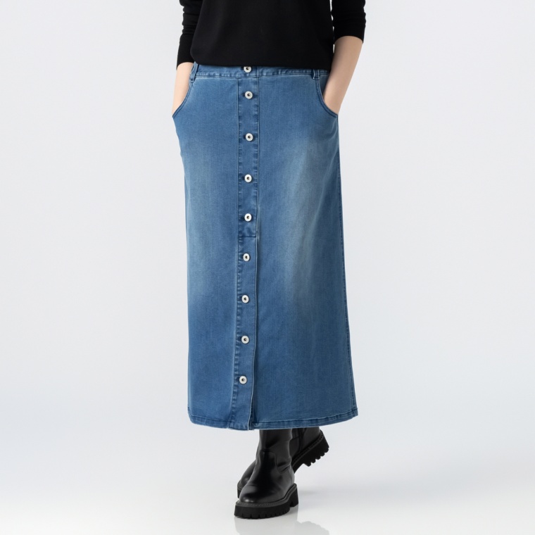 MASAGO フロント釦デニムスカート