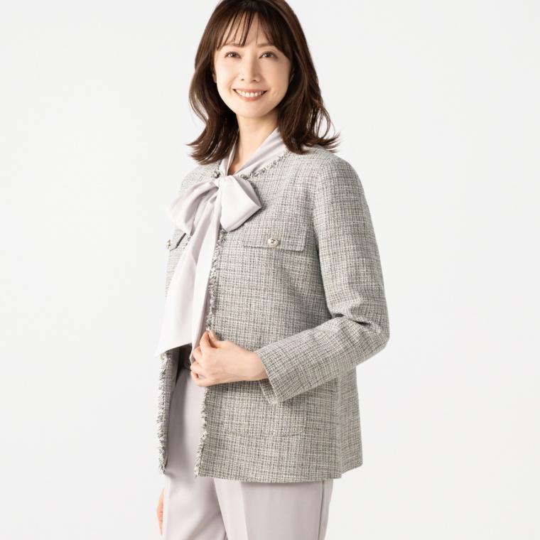 Replete 薄地ラメツイードジャケット