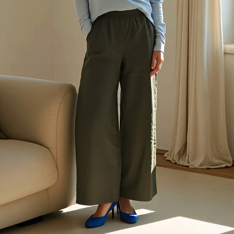 Provador 3重ガーゼ 綿100%ワイドパンツ