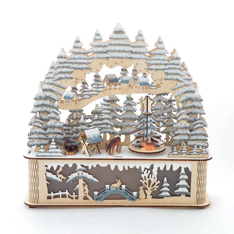 LUMIDA LED ウッドデコ アーチ形 自動オンオフタイマー付