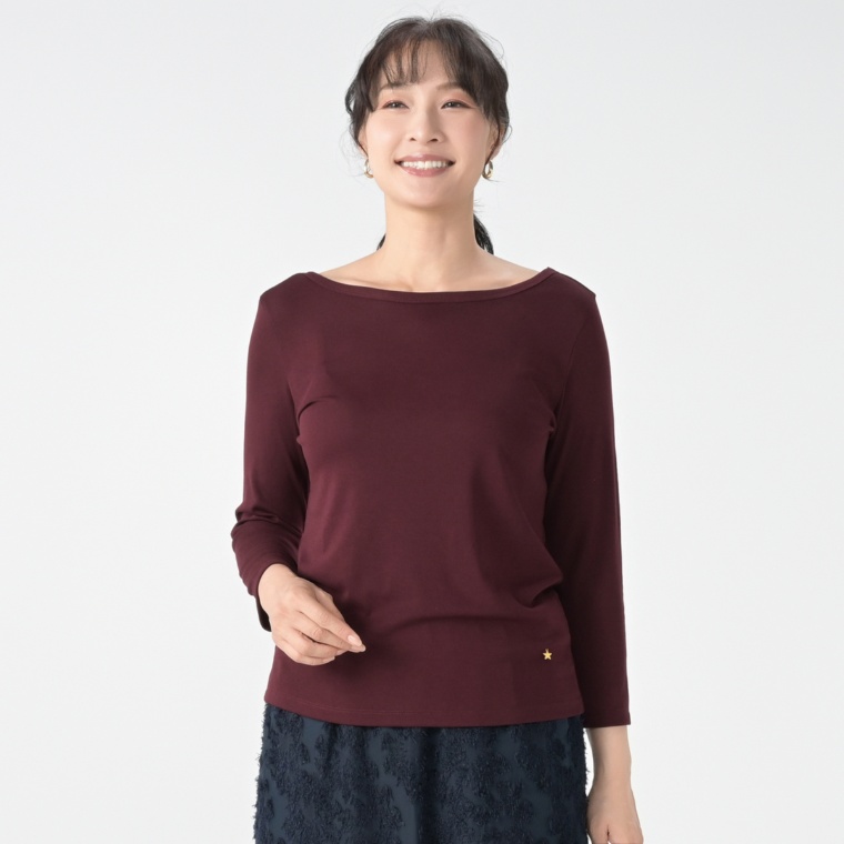 エニワイズ 柔らかフライスのすっきり見え長袖Tシャツ