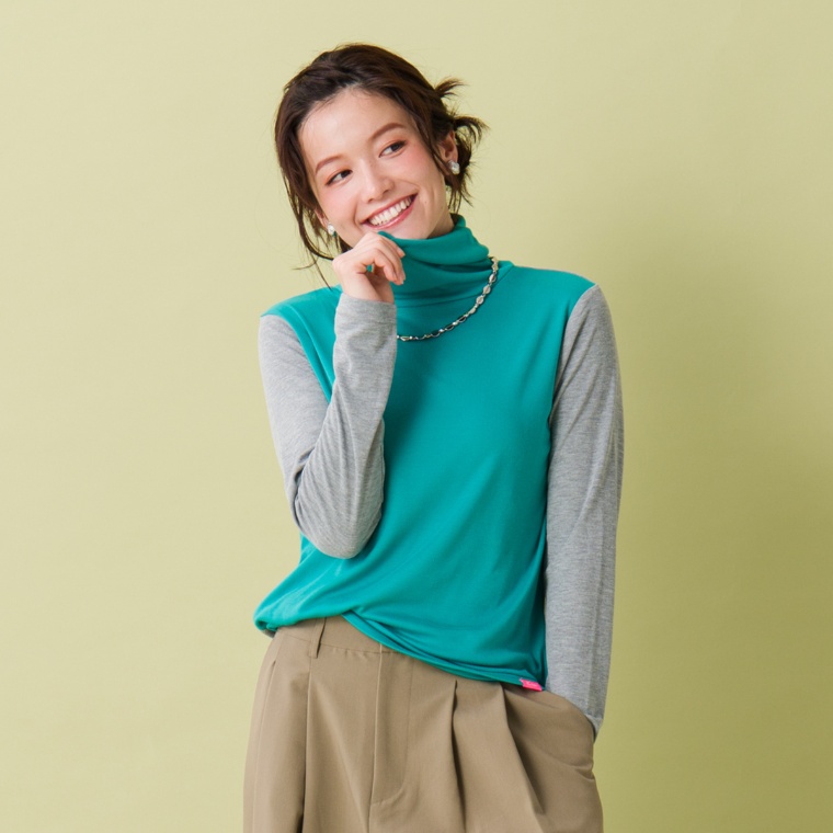 KiKKi 配色ハイネックインナー