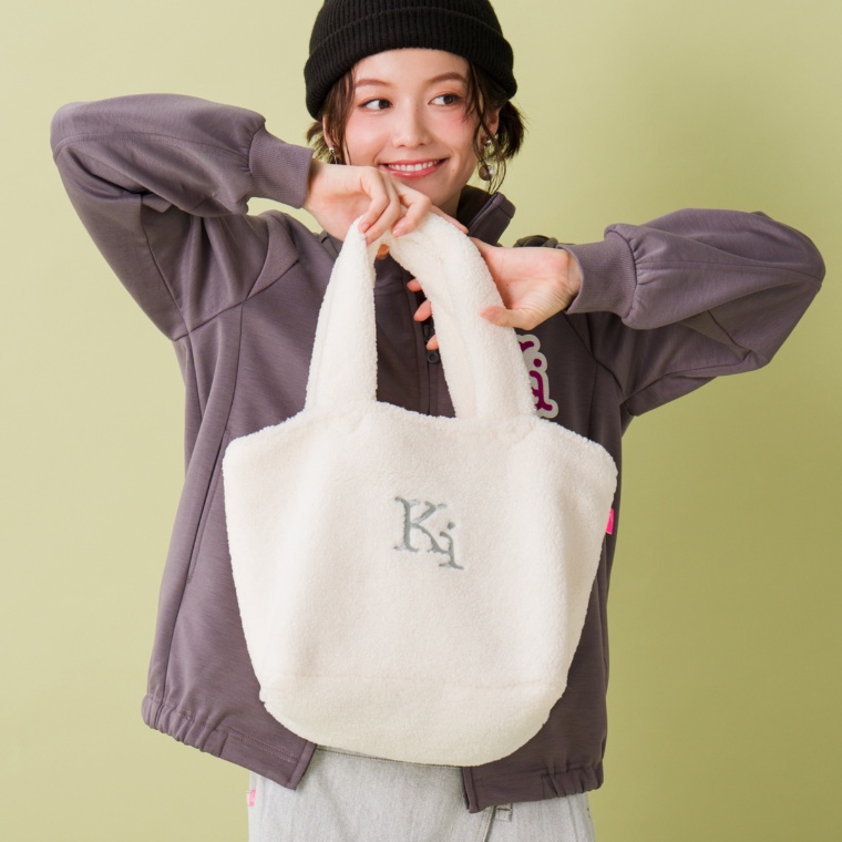 KiKKi モコモコ刺繍入りトートBAG
