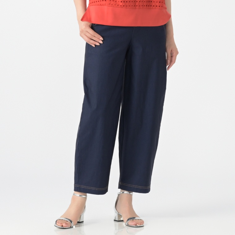 エニワイズ すっきり見え動きやすいコクーン風パンツ