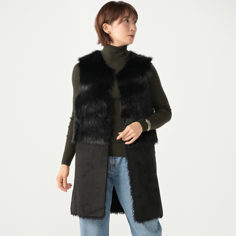 インベルナーレ エコファーリバーシブルロングジレ