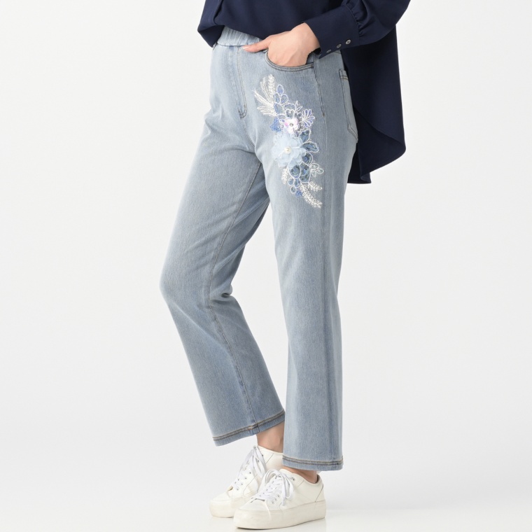 BLUE POOL ROAD 花咲く3Dアートデニム