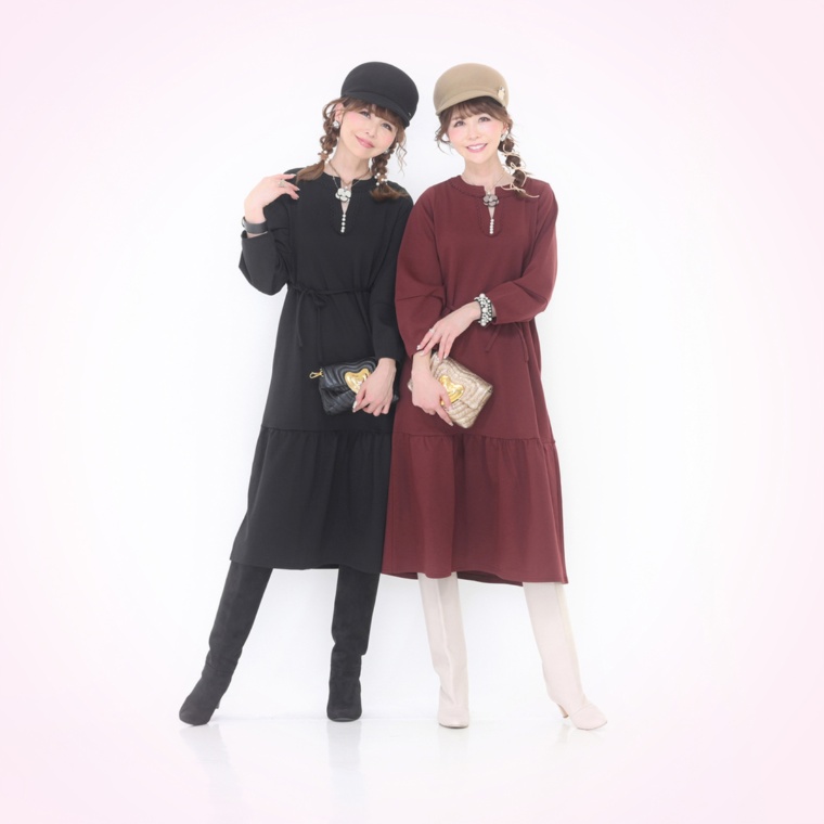 &LOVE お袖ぽわんなジャージードレスワンピース