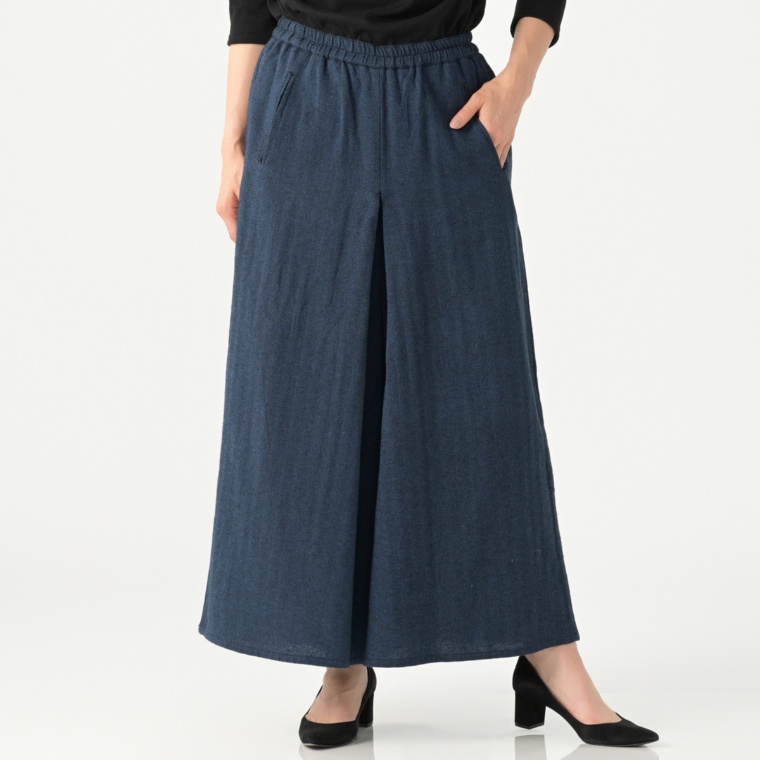 myM ツイード織ハンサムフレアーパンツ