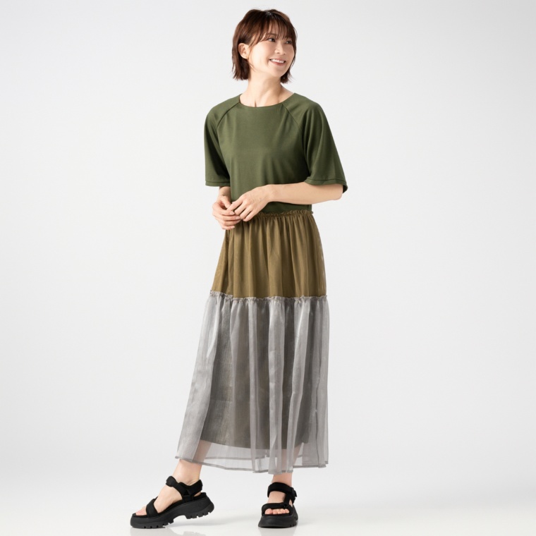 Re:Birth＋ ニュアンスカラーグラデーション切替ワンピース