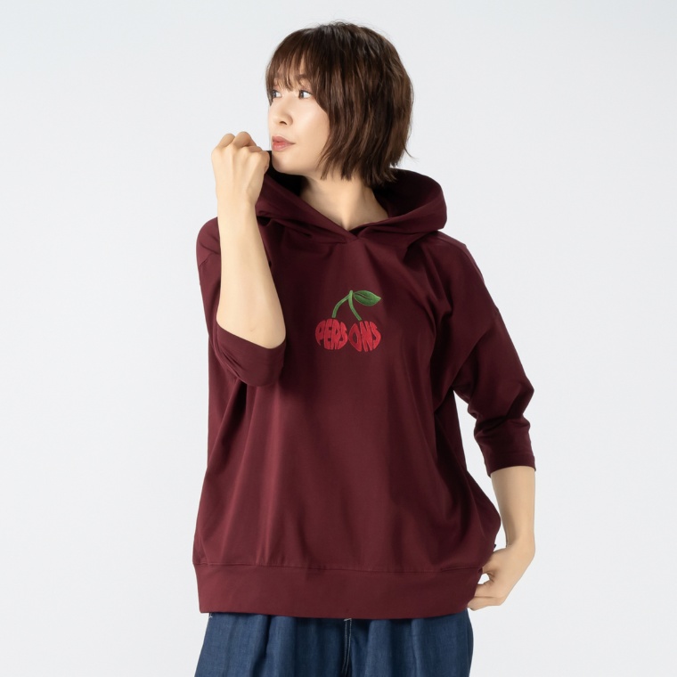 PERSONS ベア天竺フードチュニック