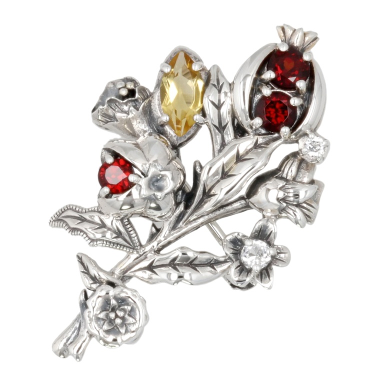 ウィリアム・モリス シルバー925柘榴あるいは果実ブローチ