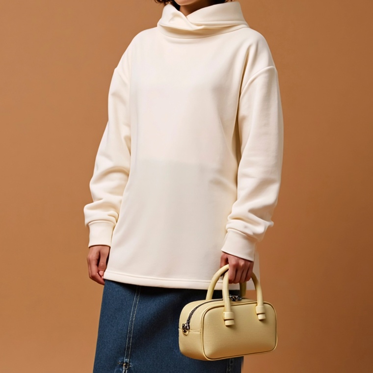 Provador ふわぽか裏起毛 ロールネックチュニック