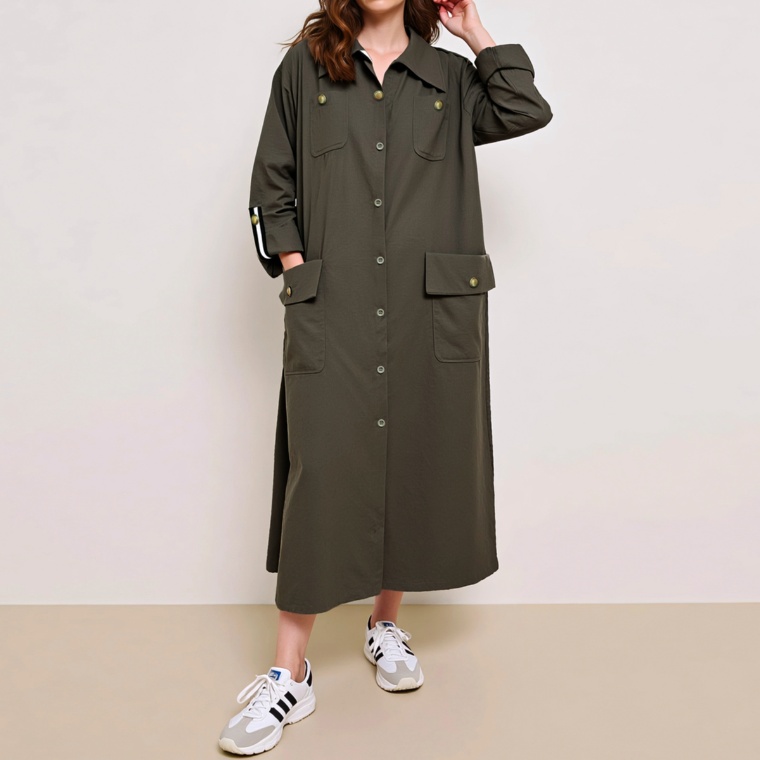 Provador ボタンポイント ワークワンピース