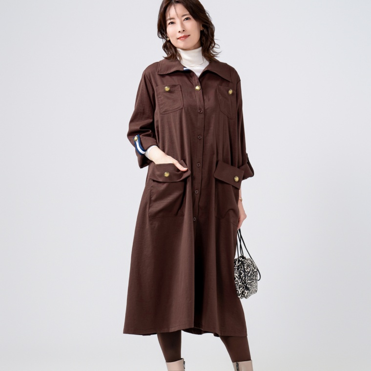 Provador ボタンポイント ワークワンピース