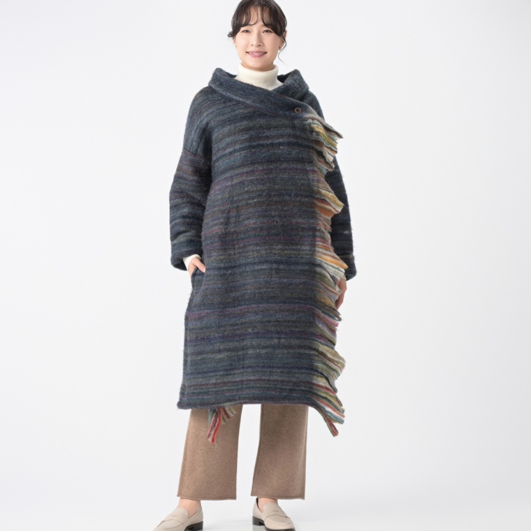 myM ウール混ゆったり軽量モダンコート