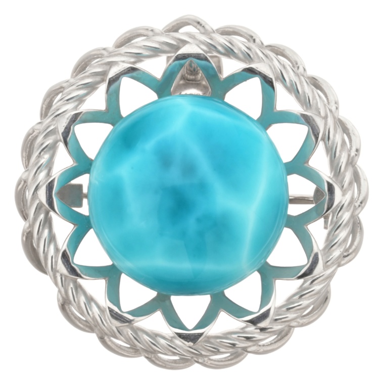 ラリマー ペンダントヘッド/ブローチ 20ctUP 鑑別書付