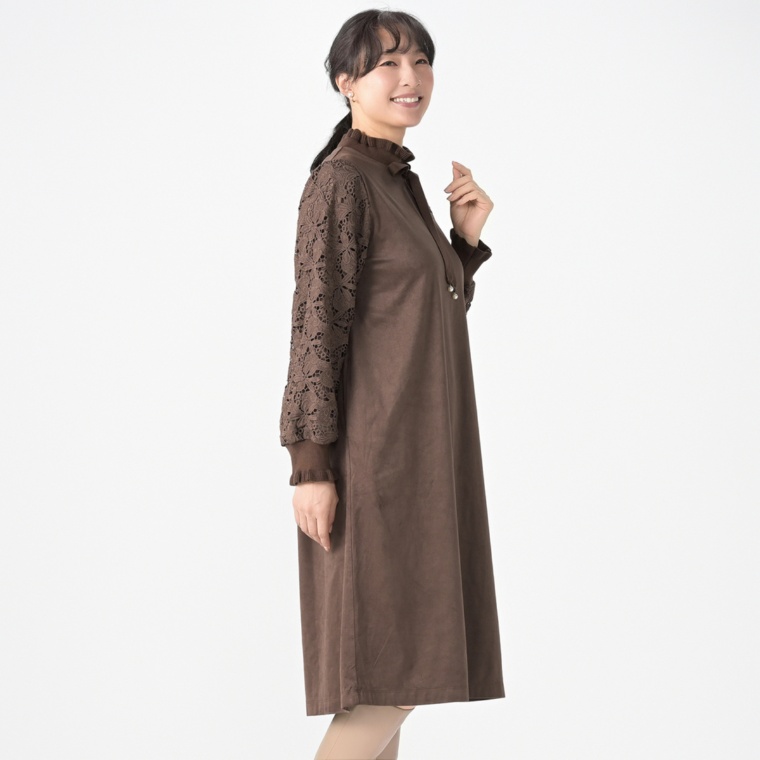 &LOVE 美人魅せ叶う贅沢レーススリーブワンピース